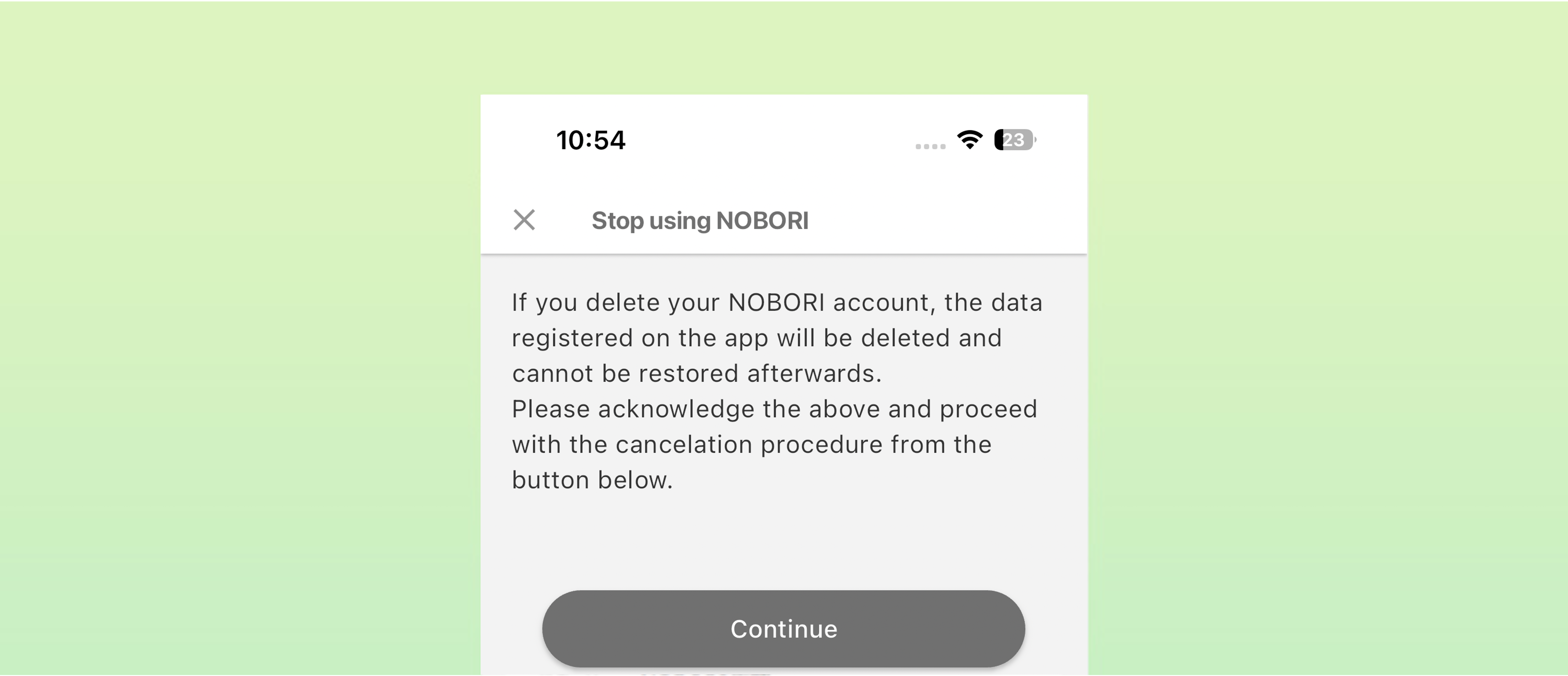 Stop using NOBORI